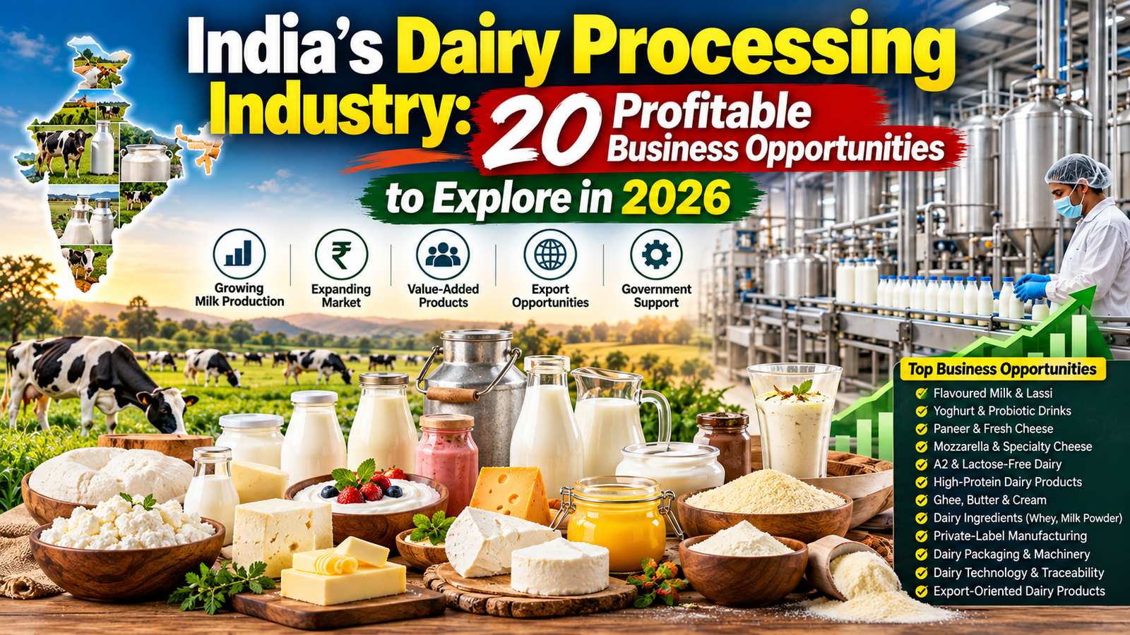 20 Dairy Business Ideas In India -Investment Models, B2B Opportunities