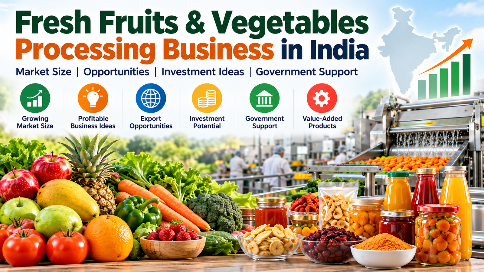 Fresh Fruits & Vegetables Processing Business in India: Market Size, Opportunities, Investment Ideas