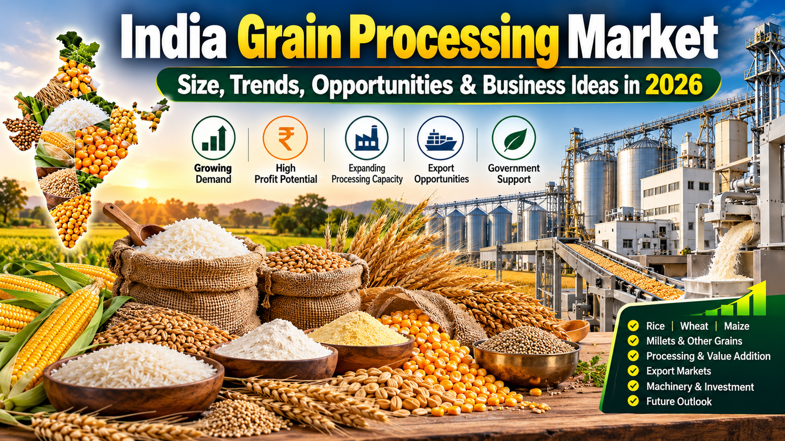 Grain Processing Market in India : Size, Trends, Opportunities & Business Ideas in 2026