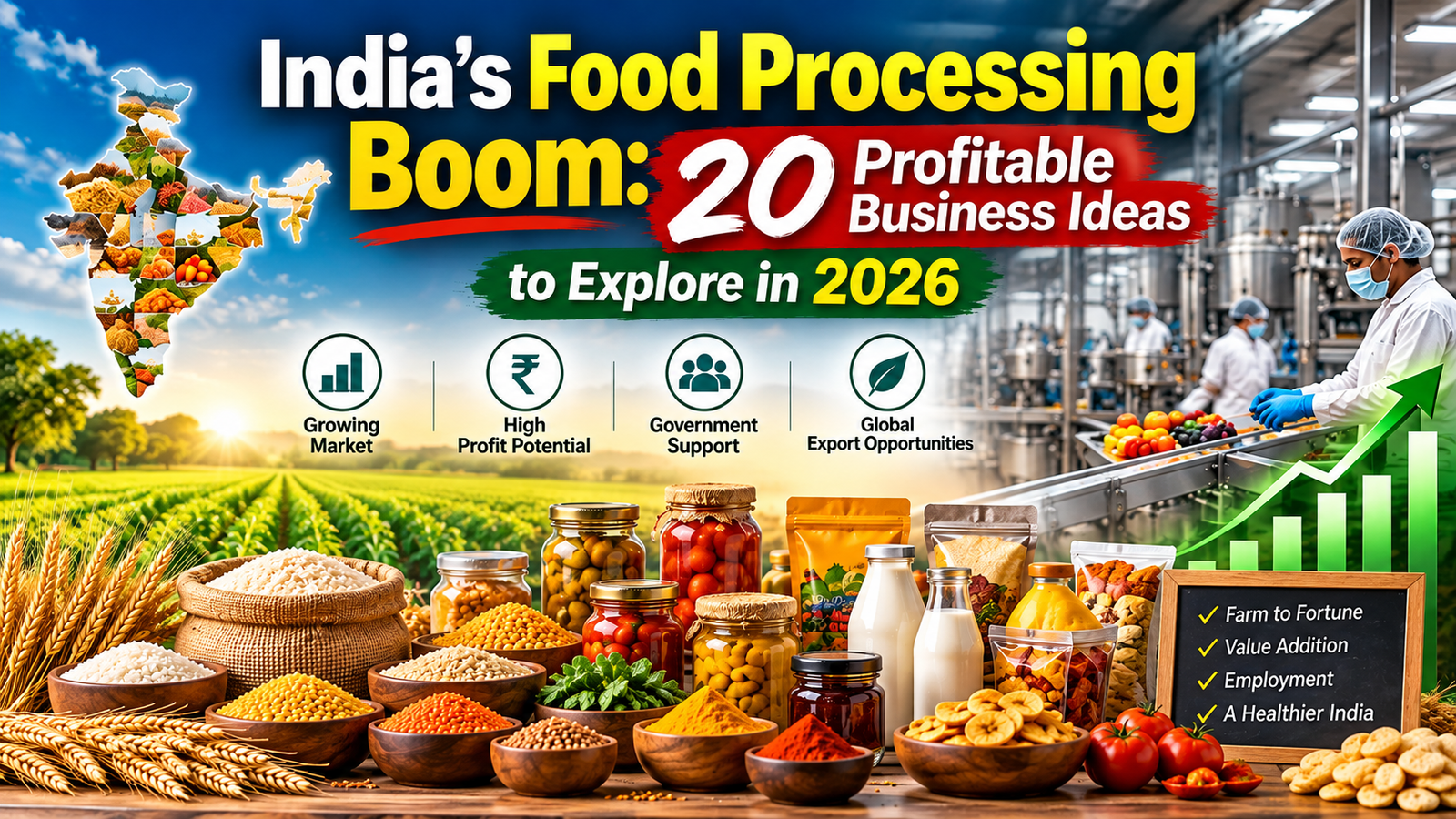 India’s Food Processing Boom: 20 Profitable Business Ideas to Explore in 2026